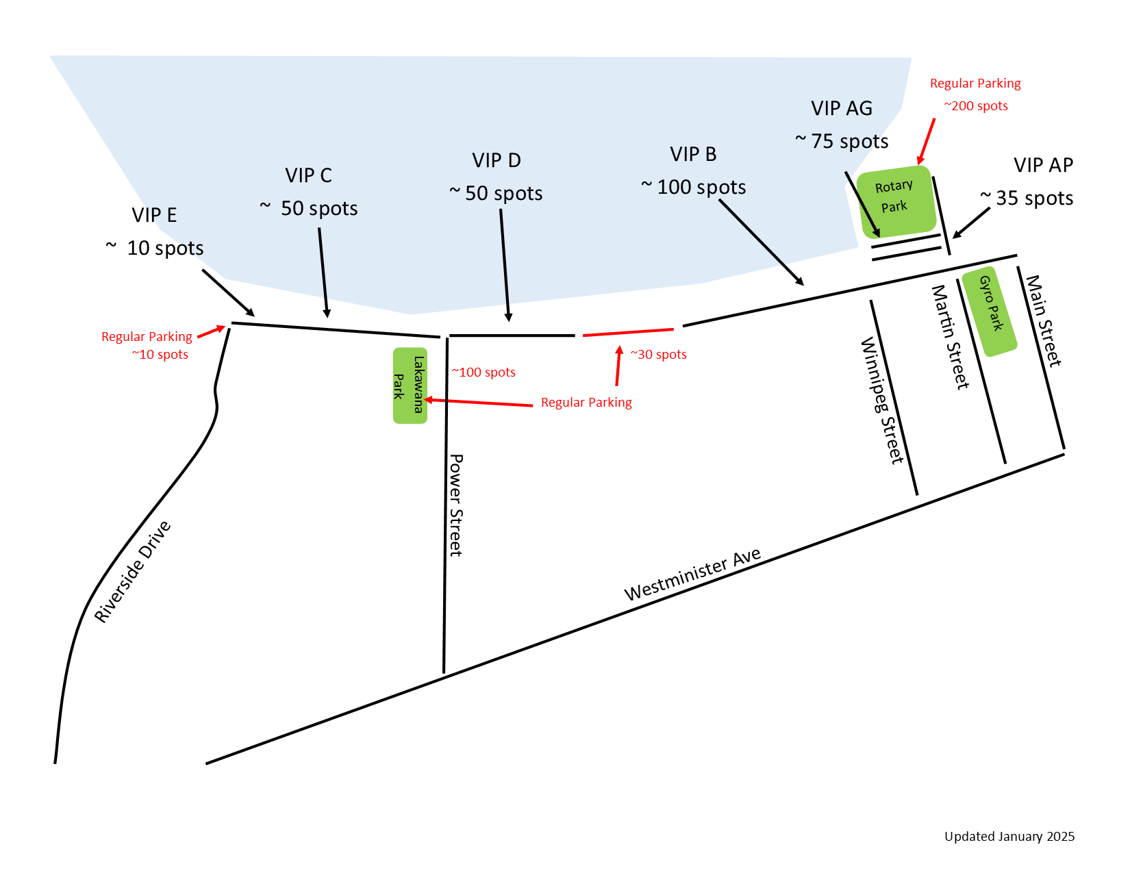 Car Show Registration - VIP Area Parking Map